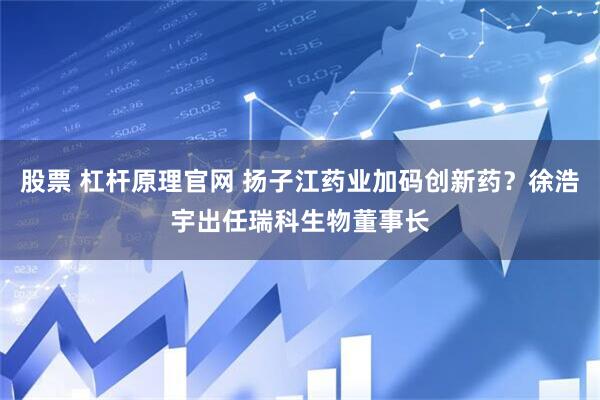 股票 杠杆原理官网 扬子江药业加码创新药？徐浩宇出任瑞科生物董事长