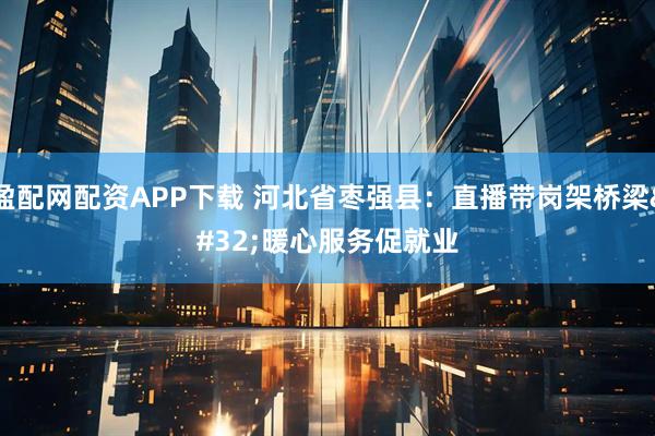 盈配网配资APP下载 河北省枣强县：直播带岗架桥梁 暖心服务促就业